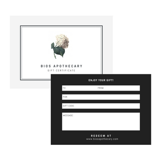 Bios Apothecary Gift Certificate - Hydrangea