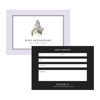 Bios Apothecary Gift Certificate - Lilac