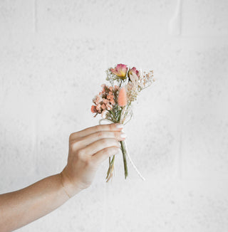 Small Dried Flower Bouquet - Pink/Peach