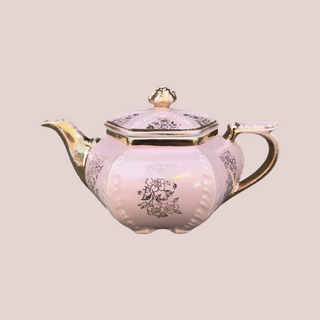 Vintage Victorian Pink and Gold Teapot