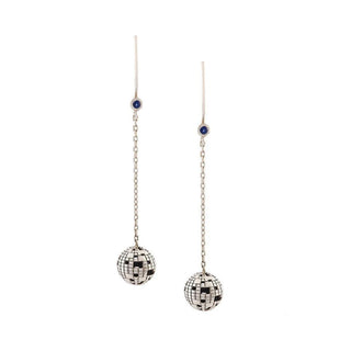 Sapphire Dangle Globe Earrings