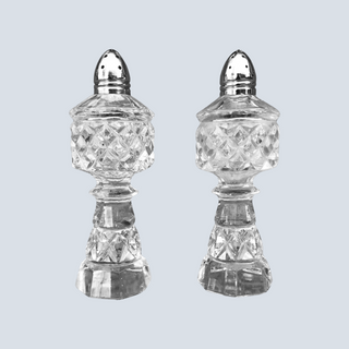 Vintage Cut Glass Crystal Salt and Pepper Shakers